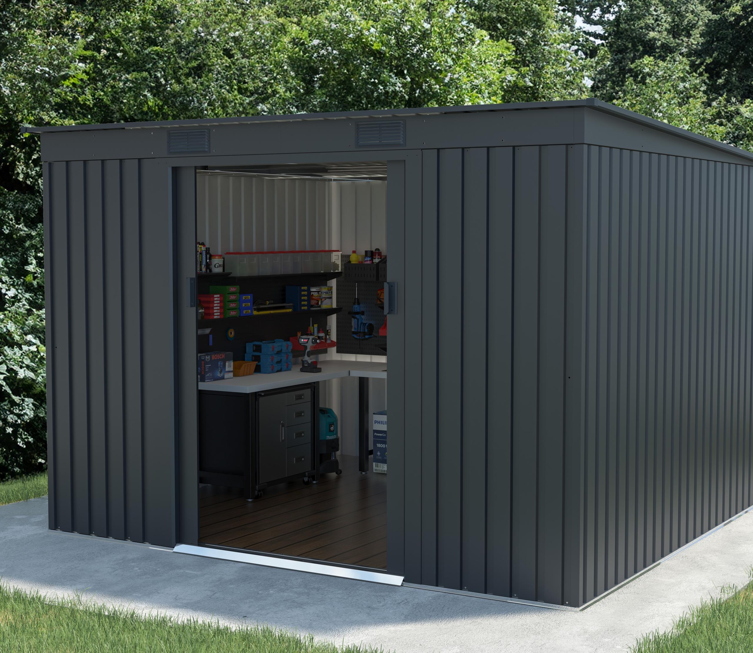 Lotus Sheds Adonis 9 x 8 ft Pent Metal Shed
