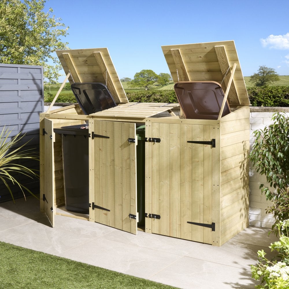 Premier Shiplap Triple Bin Store